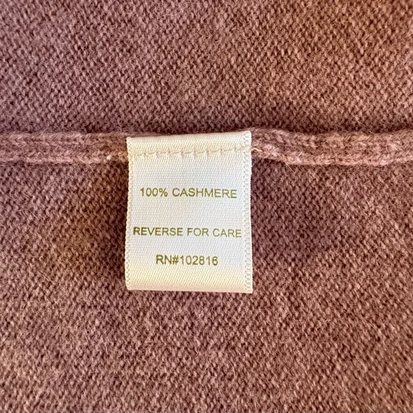 Garnet Hill Cashmere Mauve Lavender Tie Front Cardigan Sweater - Picture 9 of 11